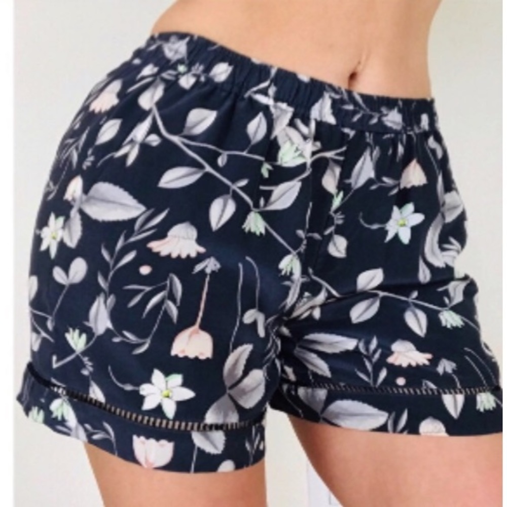Club Monaco Silk Floral Shorts